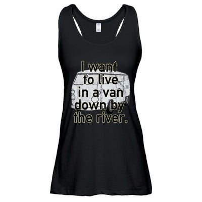 Van Down By The River Distressed Ladies Essential Flowy Tank