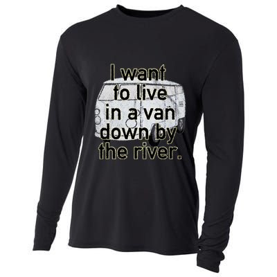 Van Down By The River Distressed Cooling Performance Long Sleeve Crew