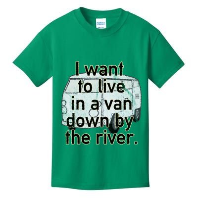 Van Down By The River Distressed Kids T-Shirt