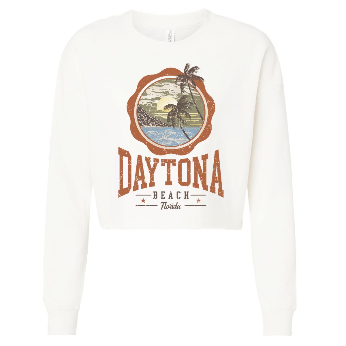 Vintage Daytona Beach Florida Cropped Pullover Crew