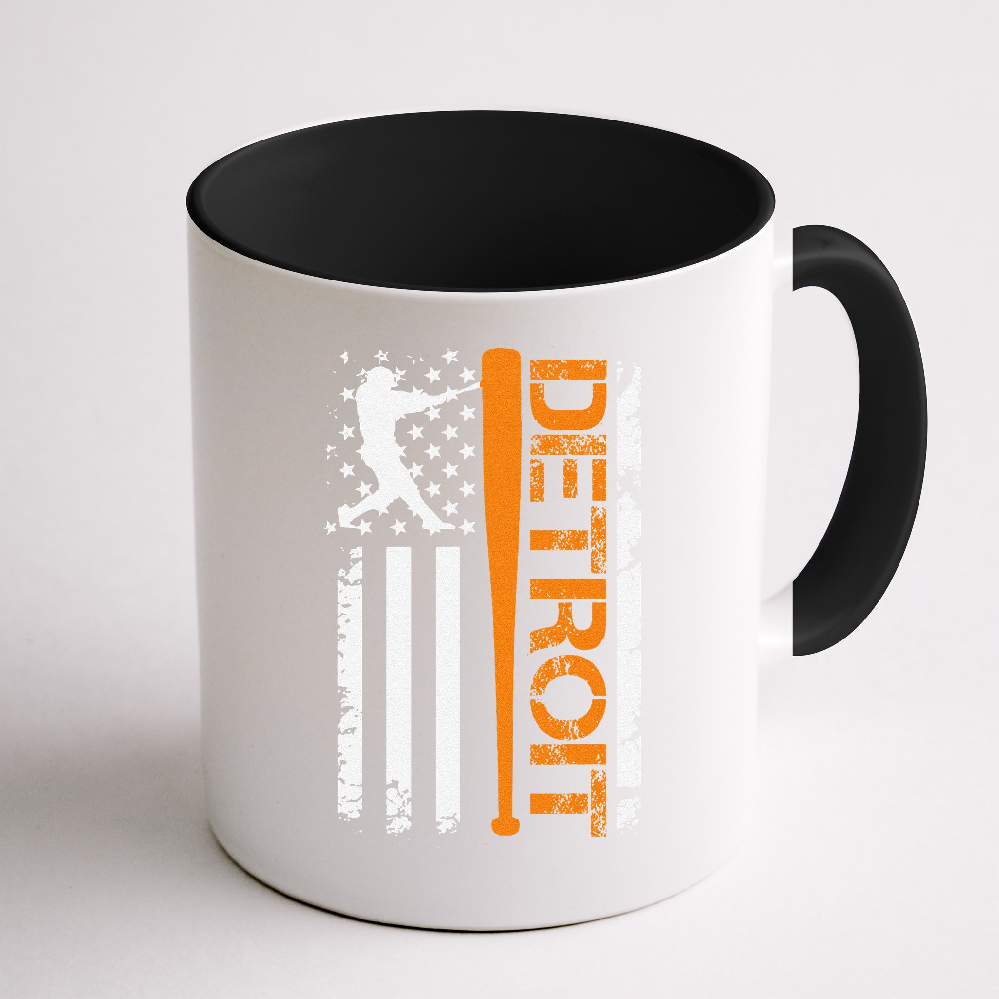 Vintage Detroit Baseball American Us Flag Mug