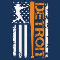 Vintage Detroit Baseball American Us Flag Cooling Performance Crew T-Shirt