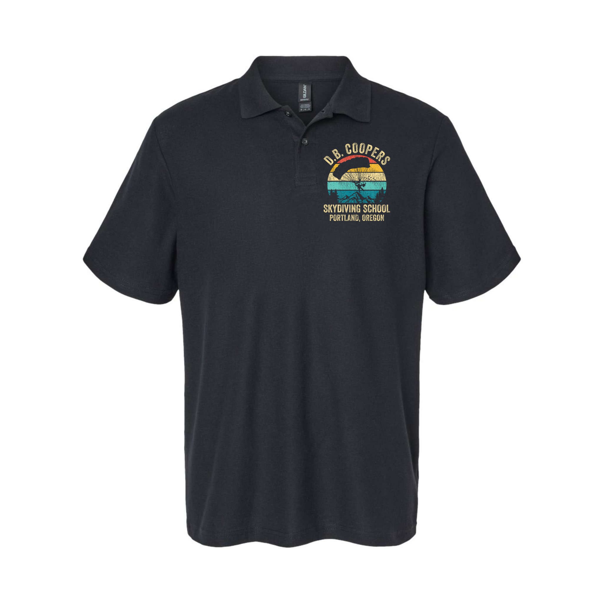Vintage D. B. Coopers Skydiving School Portland Oregon Retro Polo