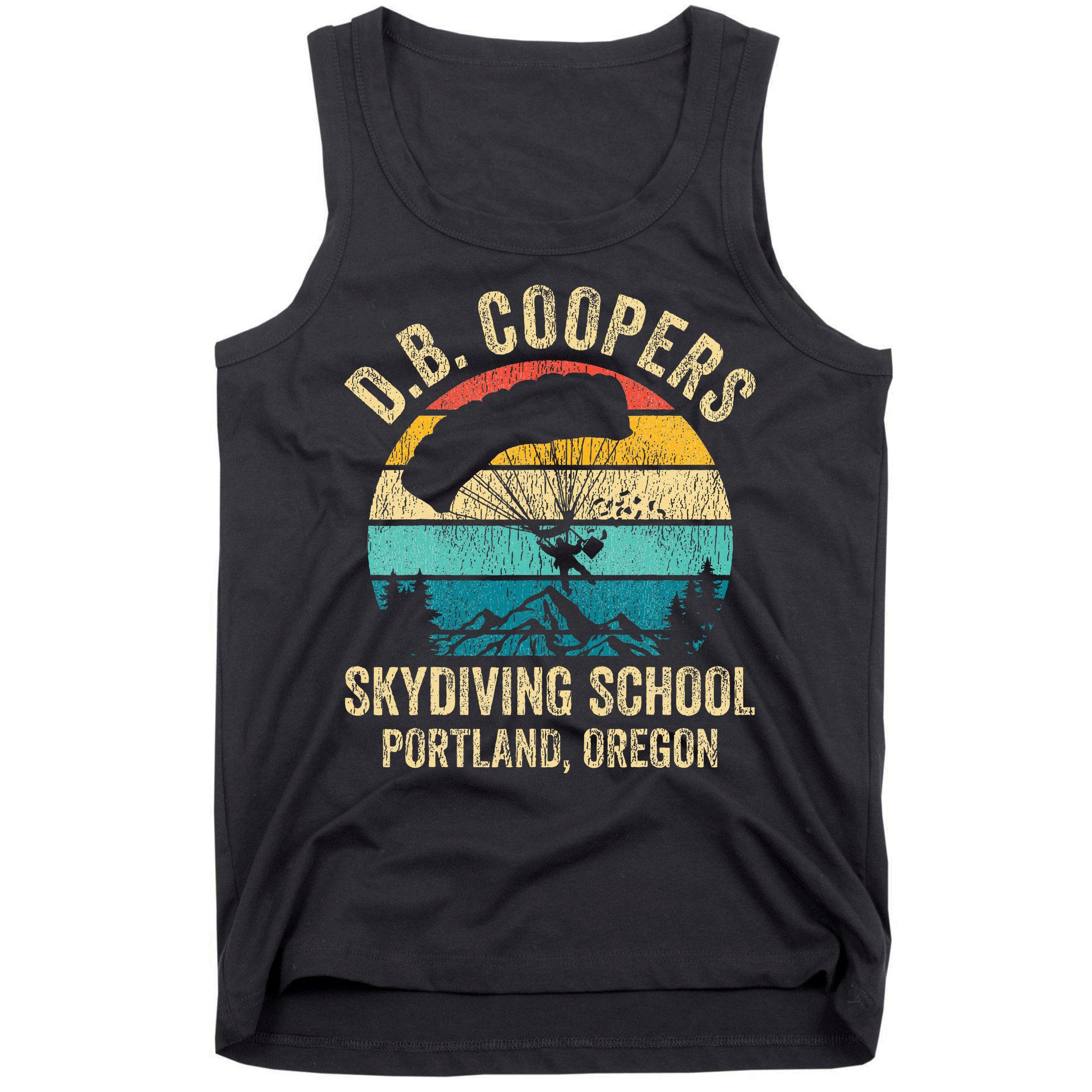 Vintage D. B. Coopers Skydiving School Portland Oregon Retro Tank Top