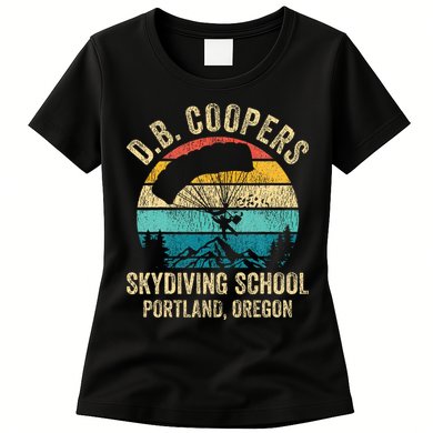 Vintage D. B. Coopers Skydiving School Portland Oregon Retro Womens T-Shirt