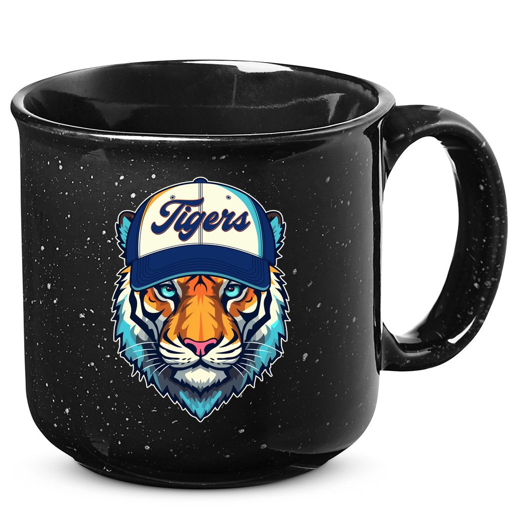 Vintage Detroit Baseball Tiger Sports Fan 15oz Campfire Ceramic Mug