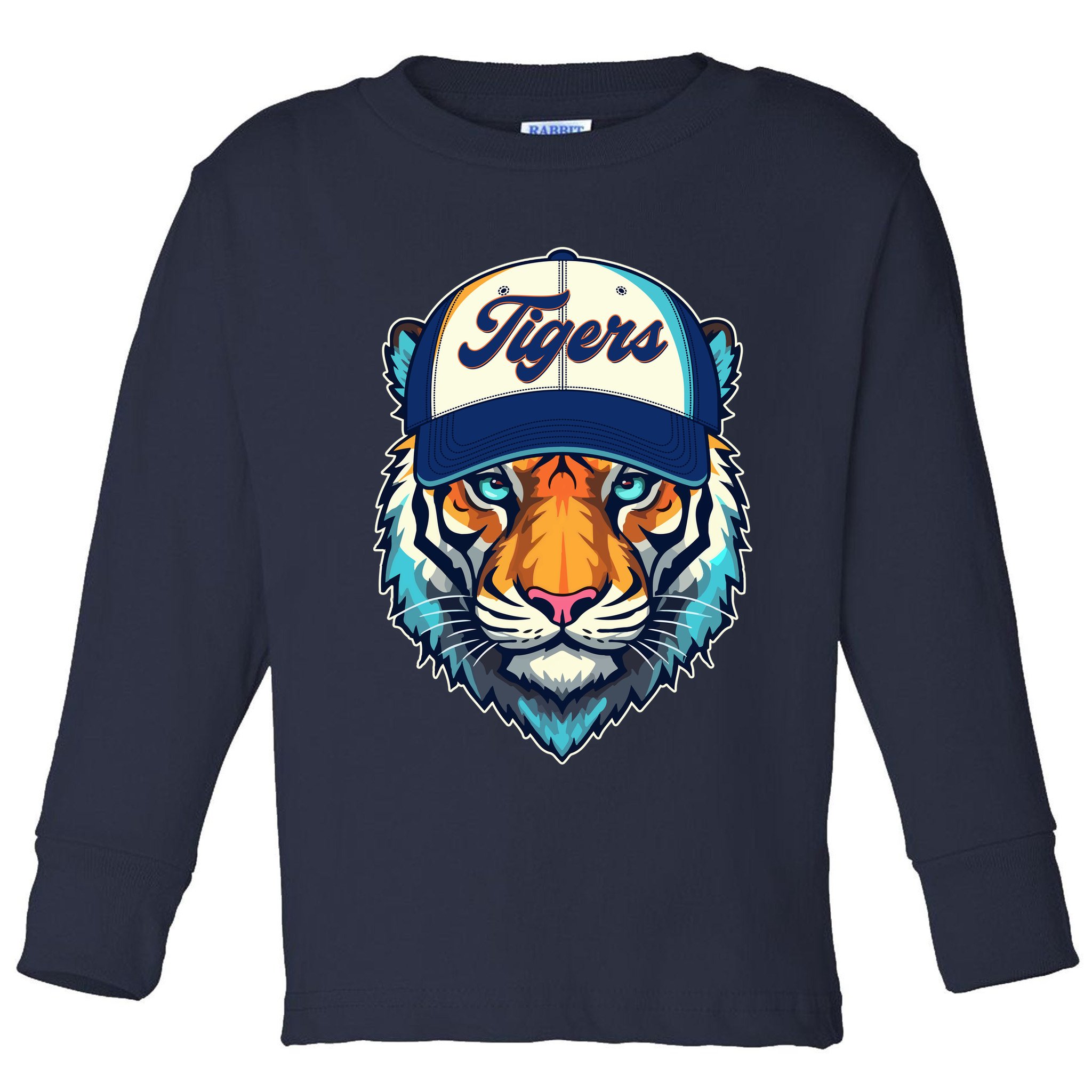 Vintage Detroit Baseball Tiger Sports Fan Toddler Long Sleeve Shirt