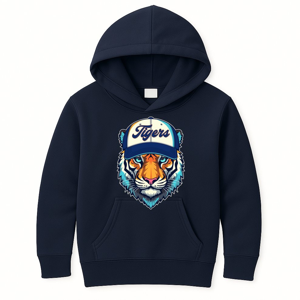 Vintage Detroit Baseball Tiger Sports Fan Kids Hoodie
