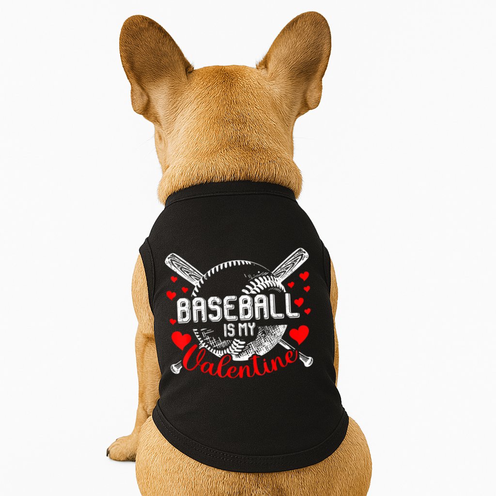 Valentines Day Baseball Is My Valentine Teenager Gift Doggie Tank