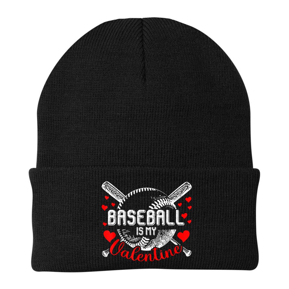 Valentines Day Baseball Is My Valentine Teenager Gift Beanie