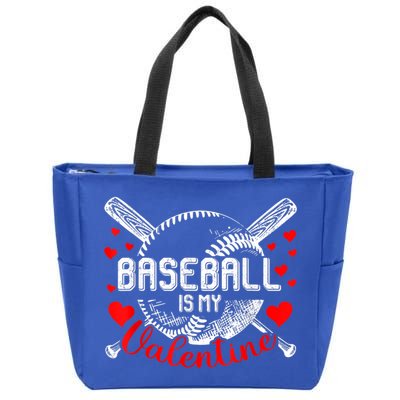 Valentines Day Baseball Is My Valentine Teenager Gift Zip Tote Bag