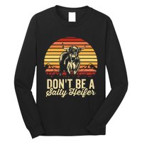 Vintage Dont Be A Salty Heifer Hairy Scottish Highland Cow Long Sleeve Shirt