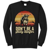 Vintage Dont Be A Salty Heifer Hairy Scottish Highland Cow Sweatshirt