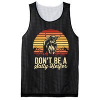 Vintage Dont Be A Salty Heifer Hairy Scottish Highland Cow Mesh Reversible Basketball Jersey Tank