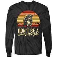 Vintage Dont Be A Salty Heifer Hairy Scottish Highland Cow Tie-Dye Long Sleeve Shirt