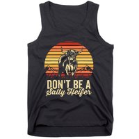 Vintage Dont Be A Salty Heifer Hairy Scottish Highland Cow Tank Top