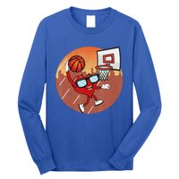 Valentines Day Basketball Heart Dunking Ball Long Sleeve Shirt