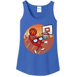 Valentines Day Basketball Heart Dunking Ball Ladies Essential Tank