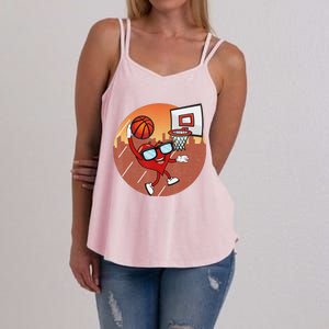 Valentines Day Basketball Heart Dunking Ball Women's Strappy Tank