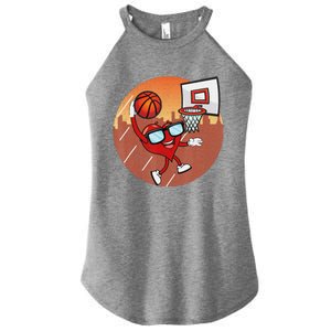 Valentines Day Basketball Heart Dunking Ball Women's Perfect Tri Rocker Tank