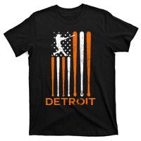 Vintage Detroit Baseball Soul American Us Flag T-Shirt