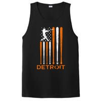 Vintage Detroit Baseball Soul American Us Flag PosiCharge Competitor Tank