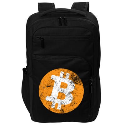 Vintage Distressed Bitcoin Logo Impact Tech Backpack