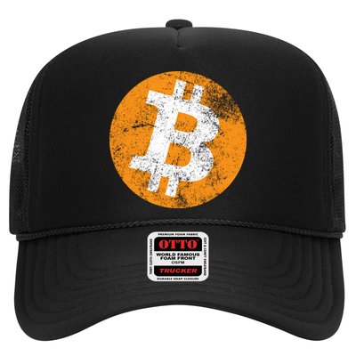 Vintage Distressed Bitcoin Logo Trucker Hat