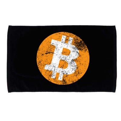 Vintage Distressed Bitcoin Logo Microfiber Hand Towel