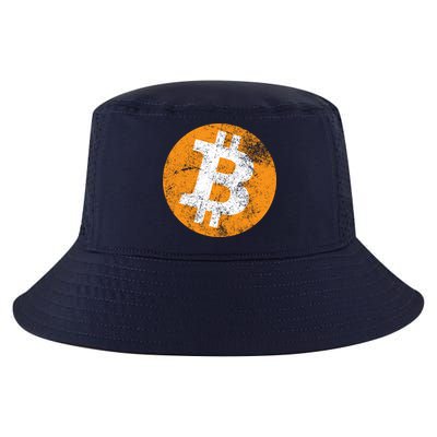 Vintage Distressed Bitcoin Logo Cool Comfort Performance Bucket Hat