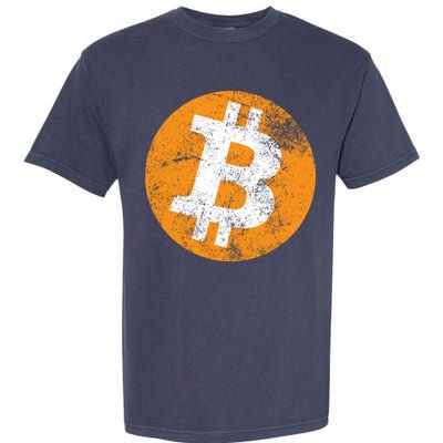 Vintage Distressed Bitcoin Logo Garment-Dyed Heavyweight T-Shirt