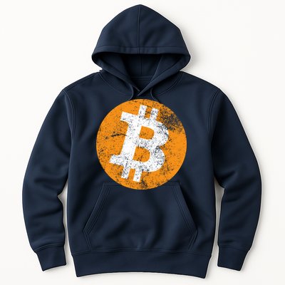 Vintage Distressed Bitcoin Logo Hoodie