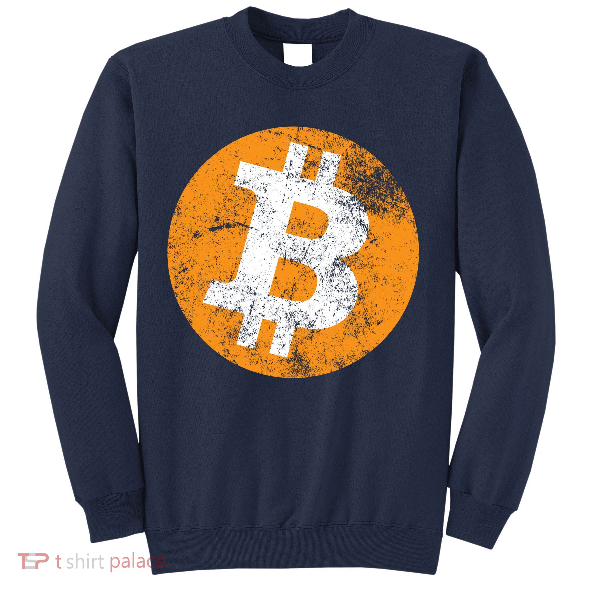 Vintage Distressed Bitcoin Logo Sweatshirt