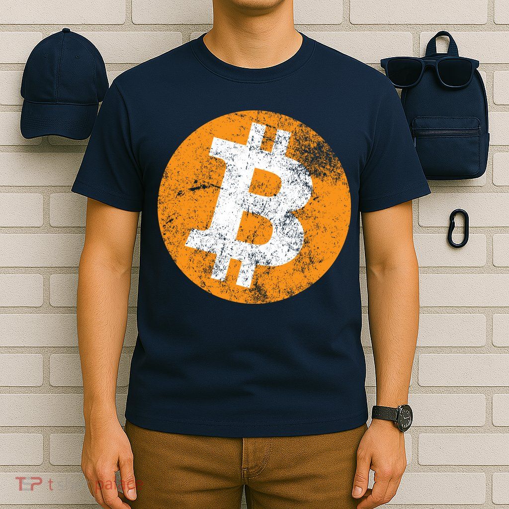 Vintage Distressed Bitcoin Logo T-Shirt