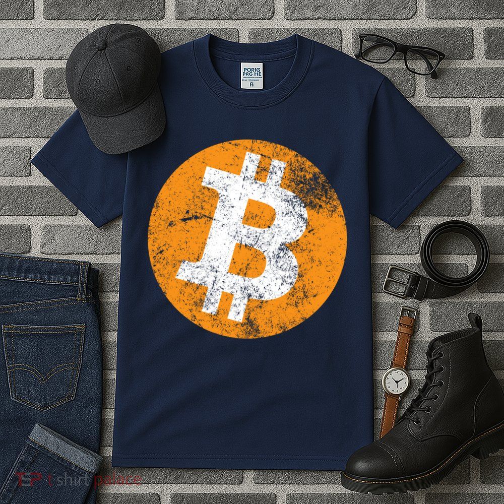Vintage Distressed Bitcoin Logo Tall T-Shirt