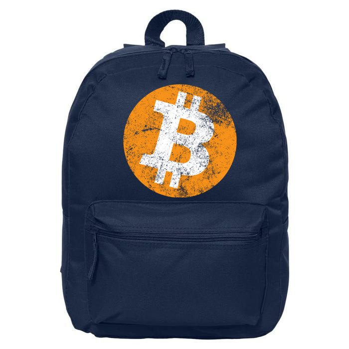 Vintage Distressed Bitcoin Logo 16 in Basic Backpack