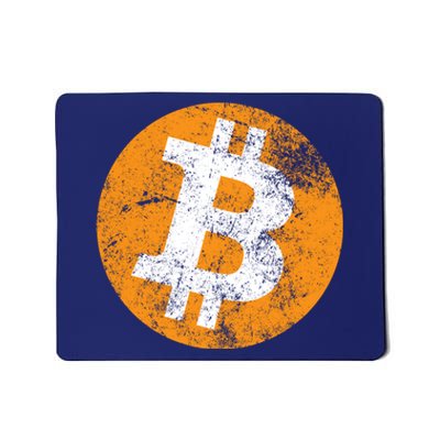 Vintage Distressed Bitcoin Logo Mousepad