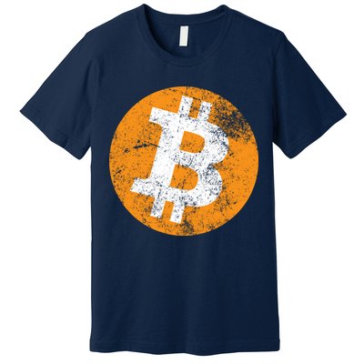 Vintage Distressed Bitcoin Logo Premium T-Shirt