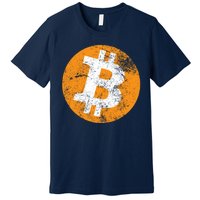 Vintage Distressed Bitcoin Logo Premium T-Shirt