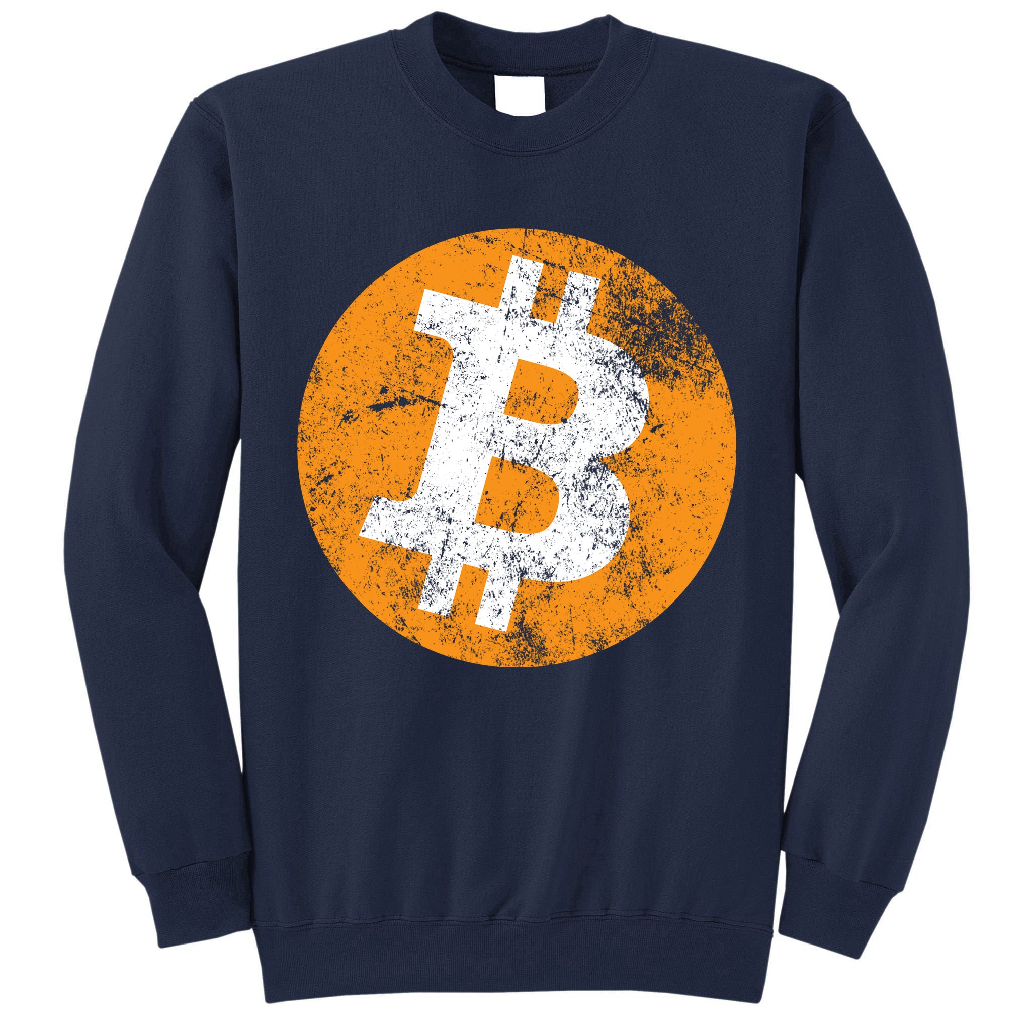 Vintage Distressed Bitcoin Logo Tall Sweatshirt