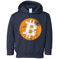 Vintage Distressed Bitcoin Logo Toddler Hoodie