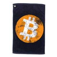 Vintage Distressed Bitcoin Logo Platinum Collection Golf Towel