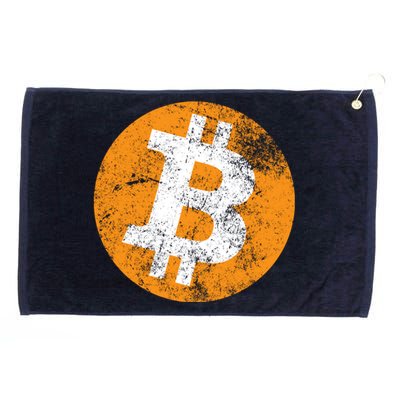 Vintage Distressed Bitcoin Logo Grommeted Golf Towel