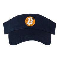 Vintage Distressed Bitcoin Logo Valucap Bio-Washed Visor