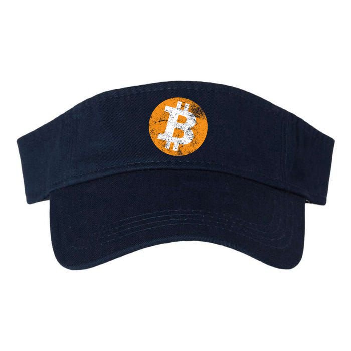 Vintage Distressed Bitcoin Logo Valucap Bio-Washed Visor