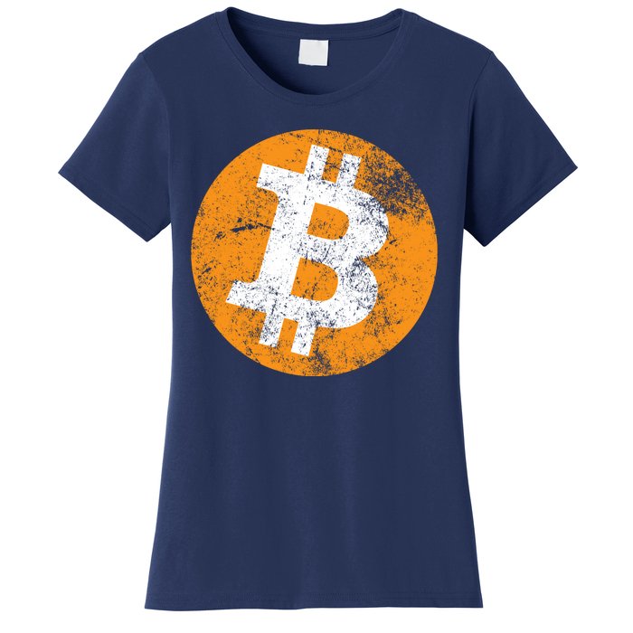 Vintage Distressed Bitcoin Logo Women's T-Shirt