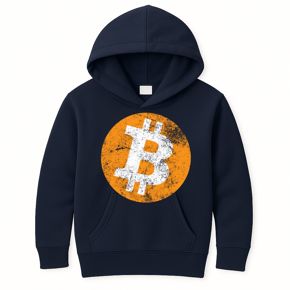 Vintage Distressed Bitcoin Logo Kids Hoodie