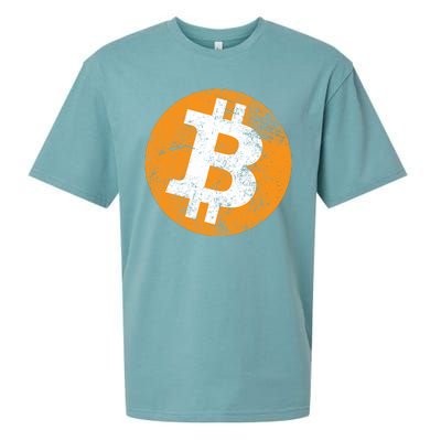 Vintage Distressed Bitcoin Logo Sueded Cloud Jersey T-Shirt