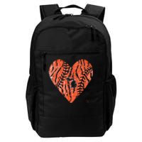 Vintage Detroit Baseball Heart with Tiger Stripes Daily Commute Backpack