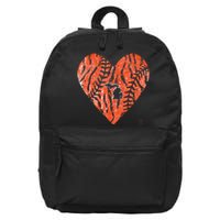 Vintage Detroit Baseball Heart with Tiger Stripes 16 in Basic Backpack